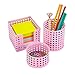 Desk Organizer Office Desk Set: Desktop Accessories for Women Teens. Includes Paper Magazine File Holder - Mail Holder Pen Cup Note Holder Clip Cup Cute Decor for Storage Supplies Organizers - Pink
