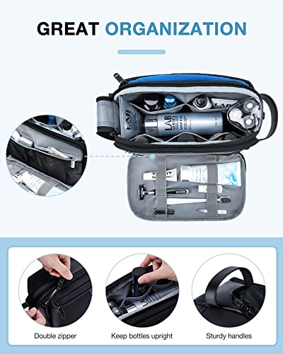 BAGSMART Toiletry Bag Men's Travel Toiletry Bag Organiser Leather Dopp Kit Waterproof Shaving Bag for Toiletry Accessories Black