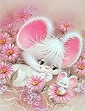 KOTWDQ DIY 5D Diamond Painting Rabbit by Number Kits Diamond Embroidery Paintings Pictures Arts Craft for Home Wall Decor, Full Drill 12 x 16 Inch