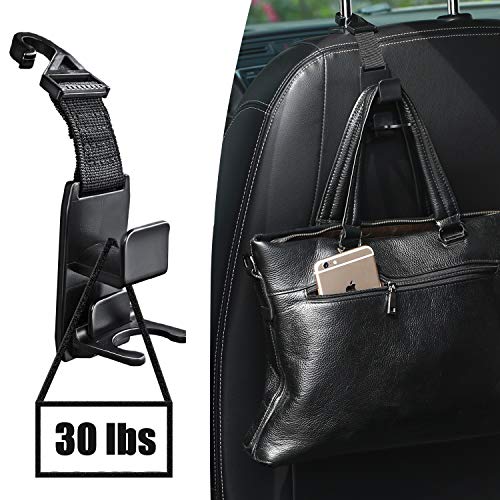 image for SUNER POWER Magic Car Headrest Hook - Pack of 4 - Universal Back Seat 