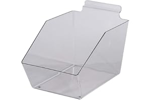 SSWBasics Clear Plastic Dump Bin for Slatwall - 6 X 5 ½ X 9 ½ - Set of 2
