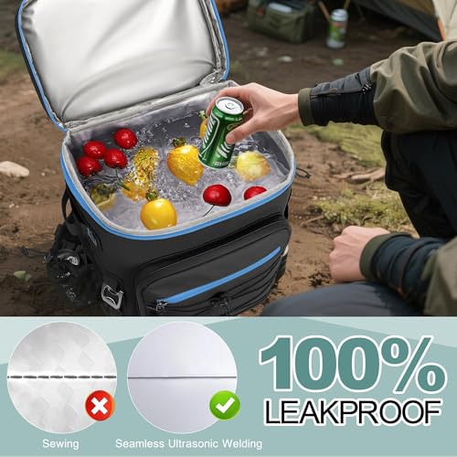 YOUNGOA Mochila Nevera Isotérmica, Mochila Termica Grande de 30 litros con Aislamiento Térmico y A Prueba de Fugas, Bolsa Picnic Impermeable para Hombre y Mujer