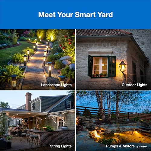 Lutron Smart Outdoor Plug for Caseta Smart Lighting, for Summer, Patio, Backyard, and Outdoor Lights, & Motors, 15A LED Fixtures & 1/2 HP Motors, PD-15OUT-BL, Black - View 14