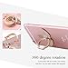Universal Phone Stand Case, FLOVEME 360 Degree Rotation Aluminum Portable Back Ring Grip Stand Suction Hook Mount Kickstand Holder for iPhone Samsung Huawei Sony LG All Cell Phones - Rose Gold Wing