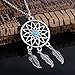 lauhonmin 3pcs Women Retro Silver Turquoise Feather Dream Catcher Pendant Necklace Earrings Set Family Friend Gifts