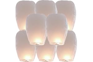 ALICIMENARD Paper Lanterns Have 10 Pack of White, Paper Lanterns for Parties, Weddings, Birthdays, Beach Style Parties, Service（with a Mark Pen）.