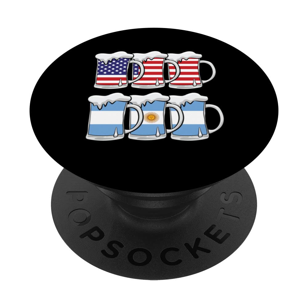 Beer USA Argentina USA Argentina Flag PopSockets Swappable PopGrip