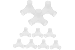 Toyvian 10pcs Closet Rod 3-Way Tee Connectors Plastic Fittings for Cabinet Rod and Shoe Rack, Sturdy High