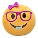 Poop Emoji Pillow Emoticon Stuffed Plush Toy Doll Smiley Cat Heart Eyes Alien Devil Kiss Face (LADY NERD )