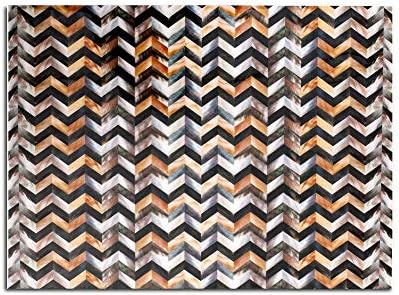 Creative Jack Zig Zag Lines Black Yellow Wooden Placemat Kitchen Placemant Printed Table Mat Wood Placemat Dining Table Placemat Home & Living Table Placemat|Pack of 2