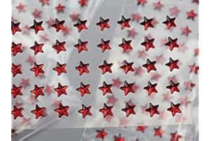 ALLSTARCO Star Self Adhesive Acrylic Rhinestones Plastic Face Gems Stick On Body Jewels for DIY Cards and Invitations Crafts Bling Sticker - 5 Sheets - 250PCS (8mm Red Ruby)