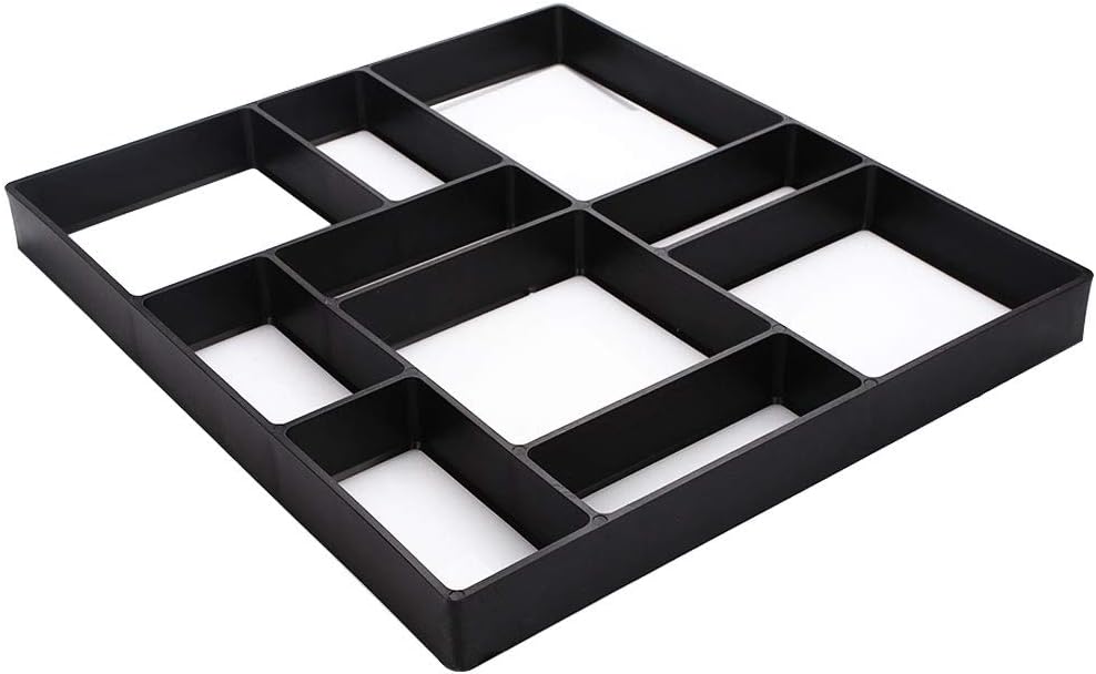 OYJJ Beautiful Path Maker Mold Cement Brick Molds DIY Garden Stones Black Practic