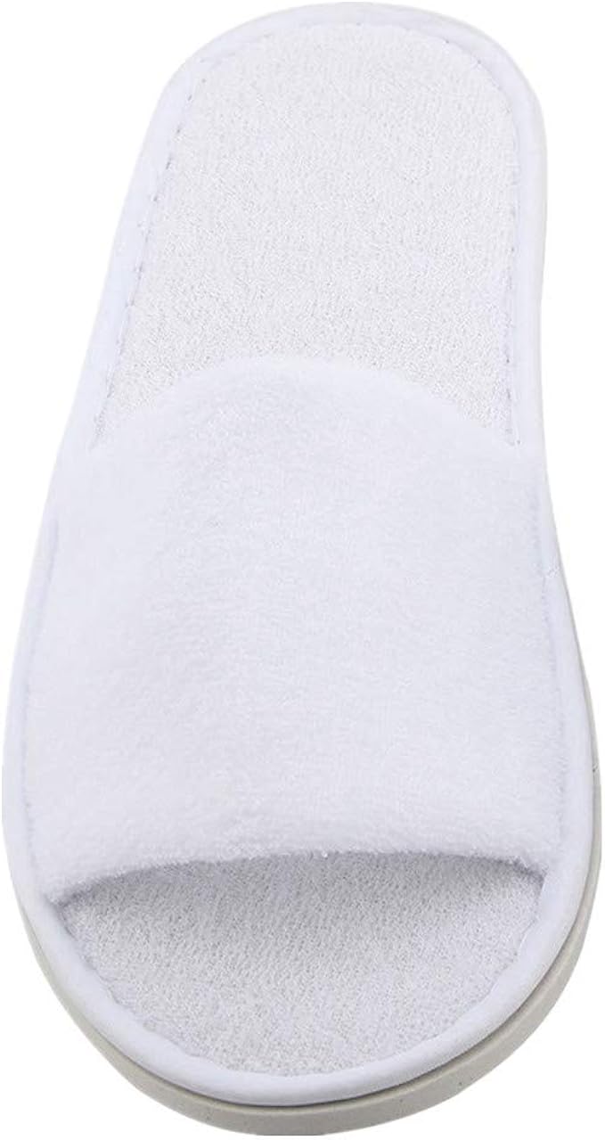 open toe towelling slippers