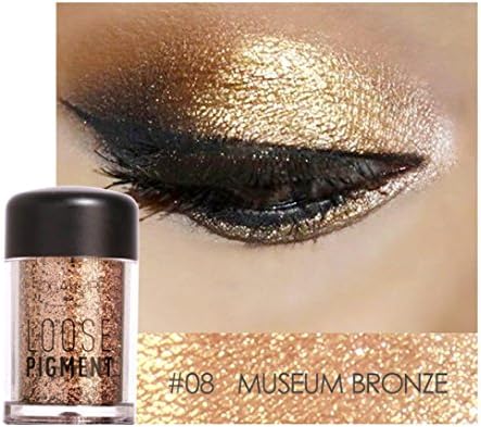 12 Color Whgo Classy Intensity Single Baked Shimmer Pearl Metallic Pigmented Eyeshadow Highlighter Pigment Palette (48mmX27mm, H)