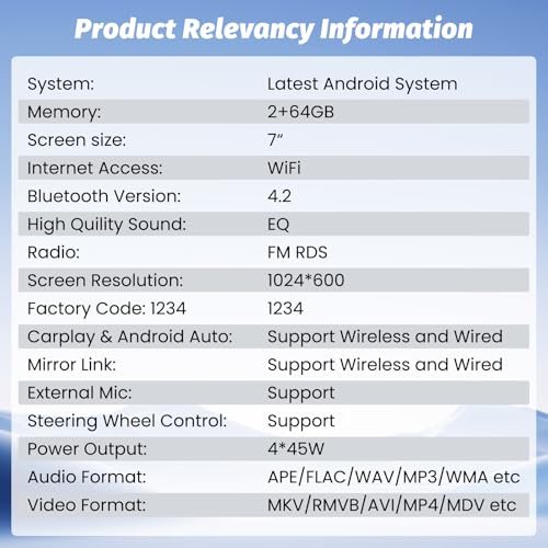 [2G+64G] Android 15 Car Radio for Opel Corsa Astra Meriva Vivaro Combo Antara Carplay Wireless Android Auto 7 Inch 2 Din Radio with GPS Navi Bluetooth WiFi RDS Hi-FI FM Backup Camera (Black)
