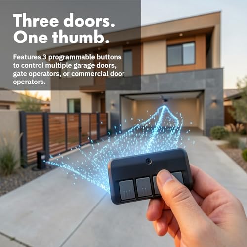 ZONIQ 2-Pack Garage Door Opener Remote for LiftMaster Chamberlain Craftsman (1993-Present) - 3-Button Visor Model, 120ft Long Range, Stainless Steel Clip, 893MAX 371LM 971LM 81LM Compatible, Universal