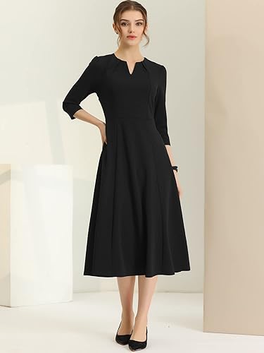 sachin and babi light blue dress Womens Casual Dress Wrap V-Neck Elegant Wedding Guest Midi Dress 3/4 Sleeve main image 1