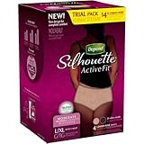 Depend Silhouette Active Fit Underwear Beige & Black L-XL - 4 Briefs