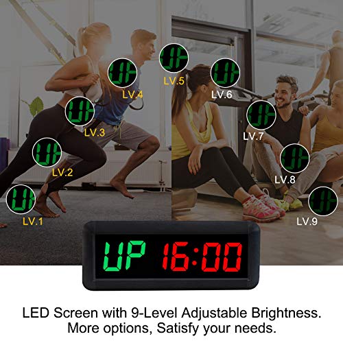N/ A 1.5 Inch 6 Digitale Led Interval Timer Stopwatch Countdown Klok voor Gym Fitness Thuis (Groen/Rood) - Image 6