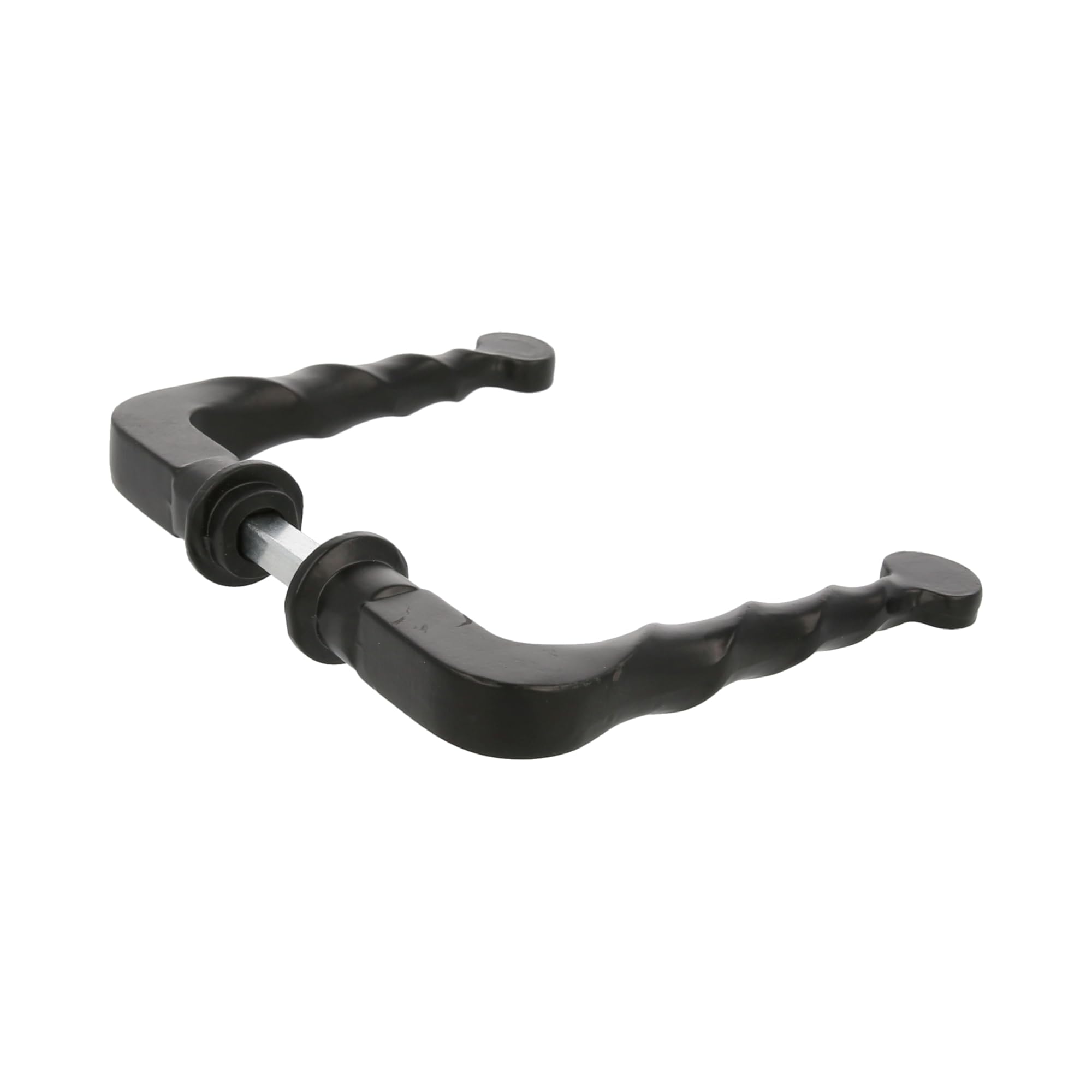 Amig - Set of 2 Decorative Handles for Gates, Fences or Garden Doors Mod.101SP - Rosette Ø19 mm - Handle 114 mm - Square 8 mm - Forged Type - Zamak Black Finish