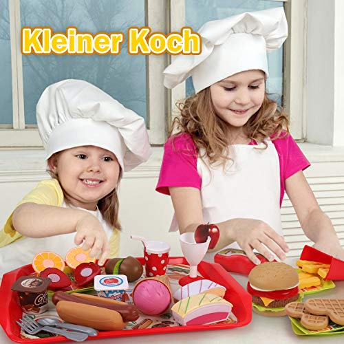 REMOKING Küchenspielzeug für Kinder, Lebensmittel Spielzeug Set, Kinderküche Rollenspiele Lernspielzeug, Spielzeug Geschenk für Jungen und Mädchen ab 3 Jahre – Bild 7