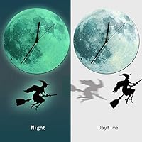 bfik`dl Luminous Moon Modern Stopwatch Orginal Cartoon Bedroom Decoration Halloween Clock Wall Pendulum Timer