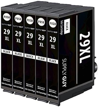 Supply Guy 5 XL Black Ink Cartridges for Epson 29XL XP235 XP245 XP335 XP435