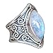 WensLTD_ 1PC Boho Jewelry Silver Natural Gemstone Marquise Moonstone Personalized Ring
