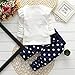 Cute Toddler Baby Girls Clothes Set Long Sleeve T-Shirt and Pants Kids 2pcs Outfits(White+Navy,4T)