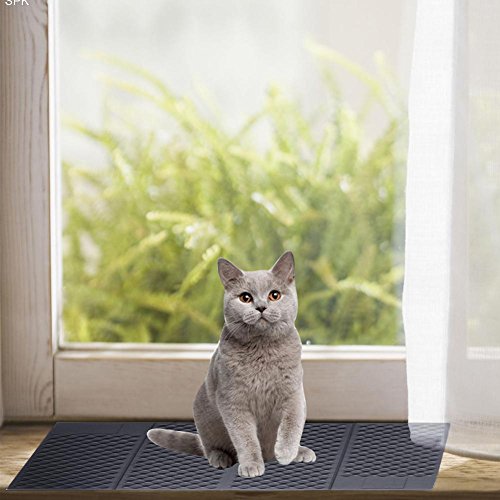 Excelvan Folding Double-sided Cat Litter Mat, Durable Premium Safe EVA Waterproof Pet Cat Litter Trapper Pad with Soft Lycra Surface High Elastic Easy to Clean (28.2" x 18.4")
