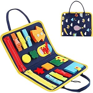 Toddler Busy Board Montessori Toys for Toddlers Foldable Sensory Toys Toddlers Learning Dress Educational Learning Toys…