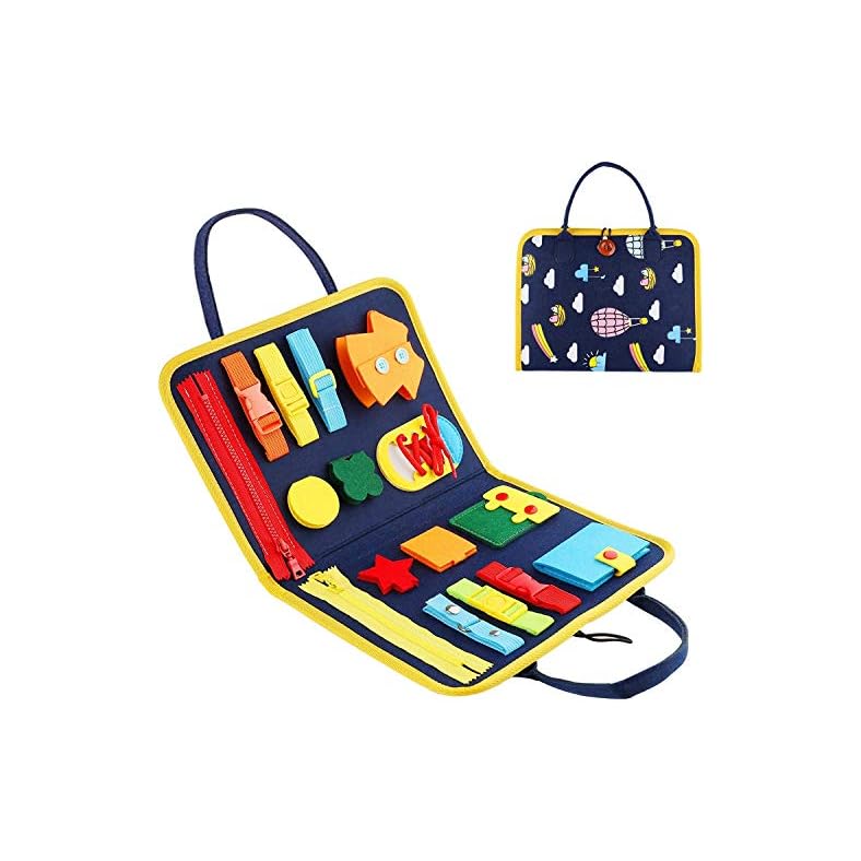 Toddler Busy Board Montessori Toys for Toddlers Foldable Sensory Toys Toddlers Learning Dress Educational Learning Toys…