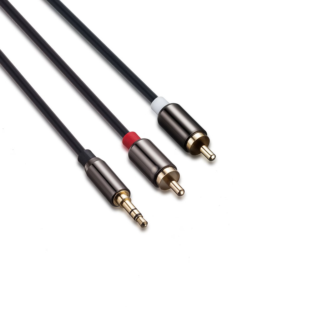 RCA Cable, ShineKee 3.5mm Aux to 2 RCA Male to Male Audio Cable Auxiliary  Cable for Car, Stereo, Phone , iPod RCA Y Splitter Cord - 6ft Audio Adapter  Cables