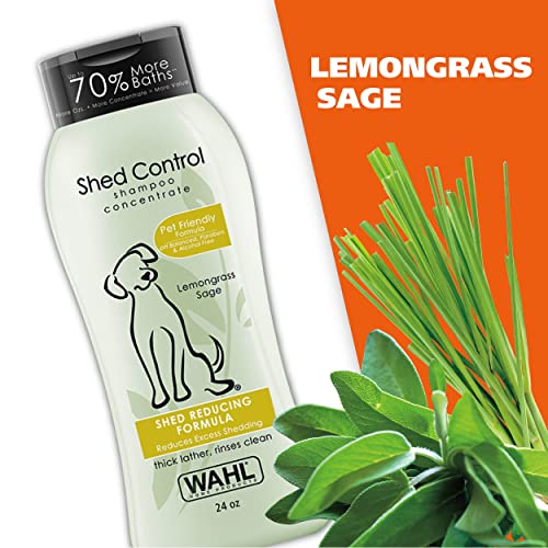WAHL Shed Control Pet Shampoo for Dog Shedding & Dander Lemongrass, Sage, Oatmeal, & Aloe for