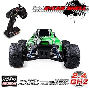 Distianert RC Truck 1/18 Scale Flexible 4WD RC Car for Kids & Adults, 2.4Ghz Radio Controlled Off-Road Electronic Monster Truck R/C RTR Hobby Grade 45km/H High Speed(with an Extra Shell)