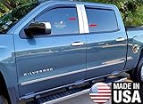 Made In USA! 2014-2015 Chevy/GMC Silverado/Sierra Double/Crew Cab 4PC Stainless Steel Chrome Pillar Post Trim