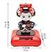 Solar Powered Bobblehead Toy Figure Nohohon, Japanese Kimono Maiko Geisha - Black