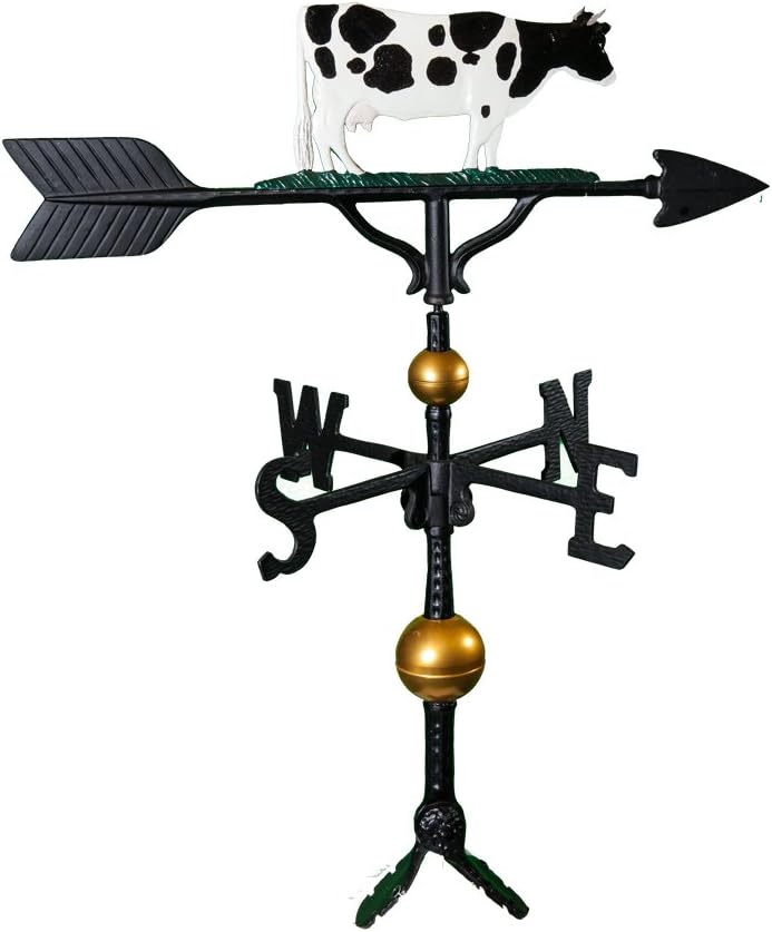 Weathervanes - Montague Metal Products 32-Inch Deluxe Weathervane with Color Cow Ornament