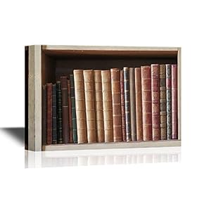 Artwork with Bookshelf and Old Books