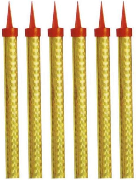 Loisuzn Birthday Candles Cake Gold Candle, Party, Wedding, Bottle Service, Night Club, Sweet 16, Mini Candles Smokeless (6 pcs)