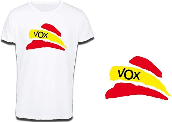 MERCHANDMANIA Camiseta Tacto ALGODÓN Partido VOX Bandera ESPAÑOLA ...