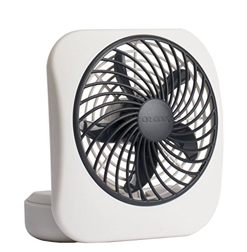 O2COOL 5" Battery Operated Portable Fan in WHITE/GREY, New,