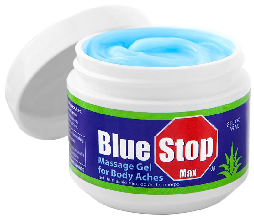 Blue Stop Max Massage Gel and Muscle Rub Made with Aloe Vera, Emu Oil