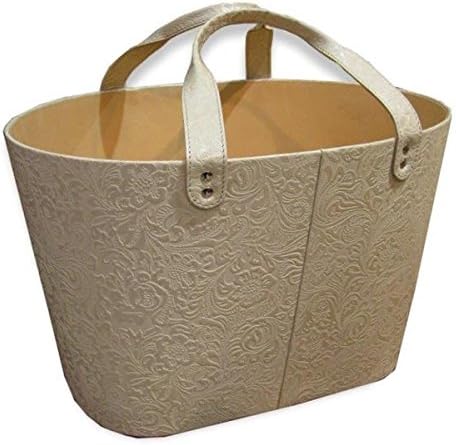 Embossed Genuine Leather Magazine Basket (India)
