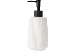 Osfvn Soap Dispenser 12Oz White Ceramic Hand Dish Soap Dispensers with Pump for Bathroom Kitchen Sink Countertop
