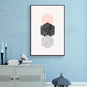 Floating Framed for Living Room Bedroom Abstract Geometric...