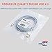 Shazo Micro USB Cable, 3ft Premium Braided Micro USB Cable High Speed USB 2.0 A Male to Micro B Sync/Charging Cables 10000+ Bend Lifespan for Samsung, HTC, Motorola, Nokia, Android Smartphones, PS4