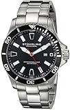 Stuhrling Original Men's 706B.01 Aquadiver Analog Display Japanese Quartz Silver Watch