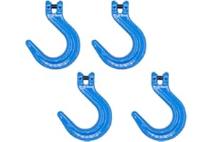 Mytee Products 4 Pack 1/2" Grade 100 Clevis Foundry Hook - WLL 8800 LBS - Blue Clevis Hook for Towing, Lifting & Rigging