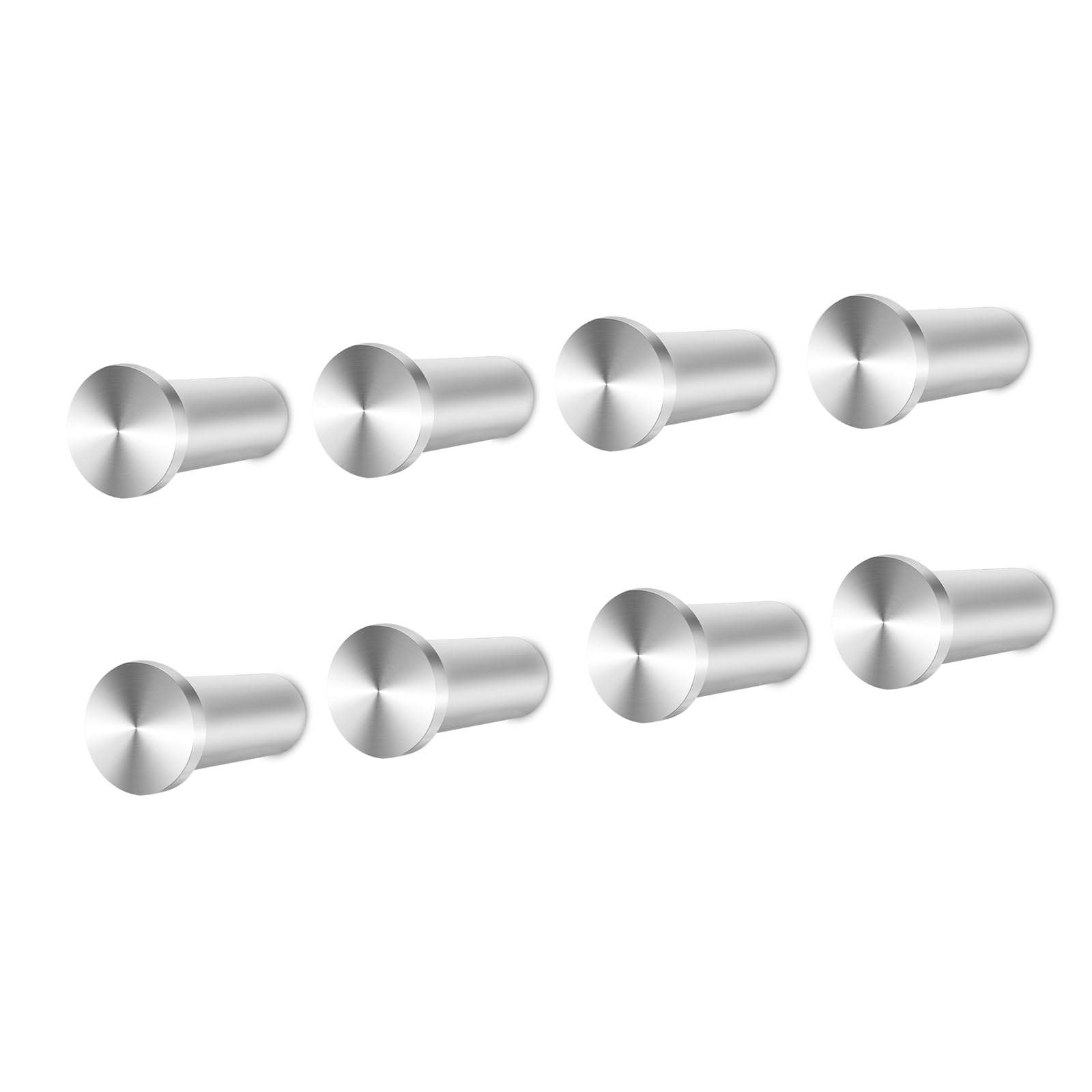 Vista Coat Hooks Wall Mounted SUS304 Stainless Steel Silver Hooks for Hanging Heavy Duty Coat Hook Bathroom Hooks for Wall, Bedroom, Bathroom, Kitchen 8 Packs